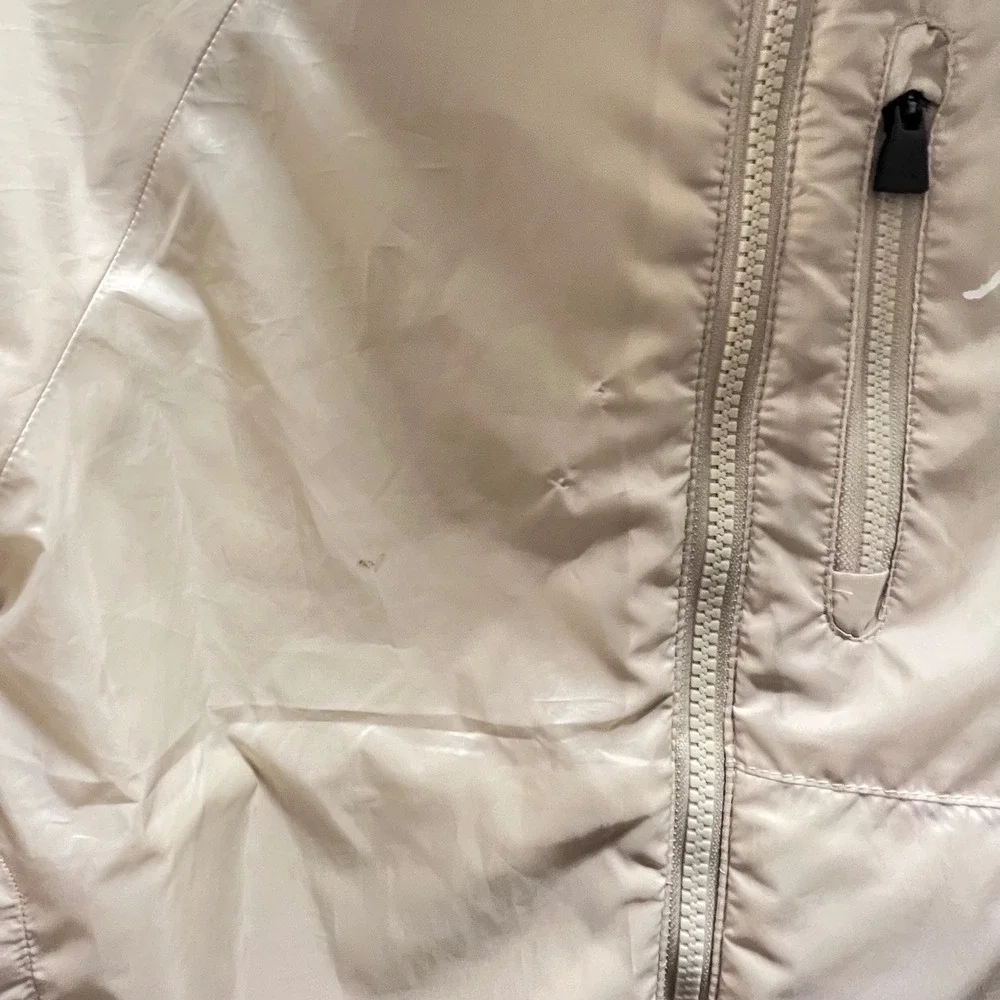 Jordan Kids Beige Full Zip‎ Hooded Fleece Lined Puffer Jacket Size S 8-10Y